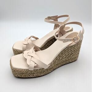 Stuart Weitzman Braided Platform Sandals Women's Rosewater Size US12B EU42.5